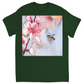 Water Color Bee with Flower Unisex Adult T-Shirt Forest Green Shirts & Tops apparel