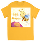 Pastel Bee Happy Unisex Adult T-Shirt Gold Shirts & Tops apparel