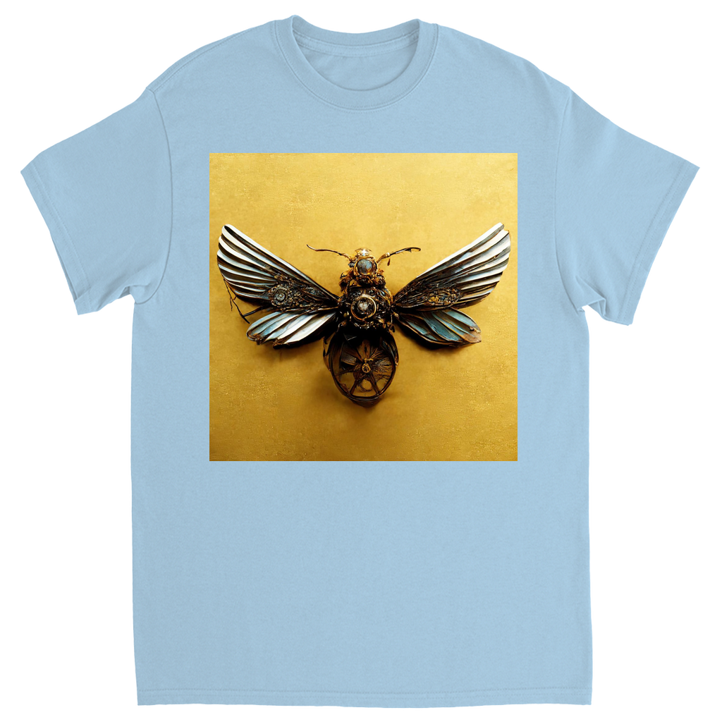 Vintage Metal Bee Unisex Adult T-Shirt Light Blue Shirts & Tops apparel Steampunk Jewelry Bee