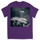B&W Bee Hovering Over Flower Purple Shirts & Tops apparel