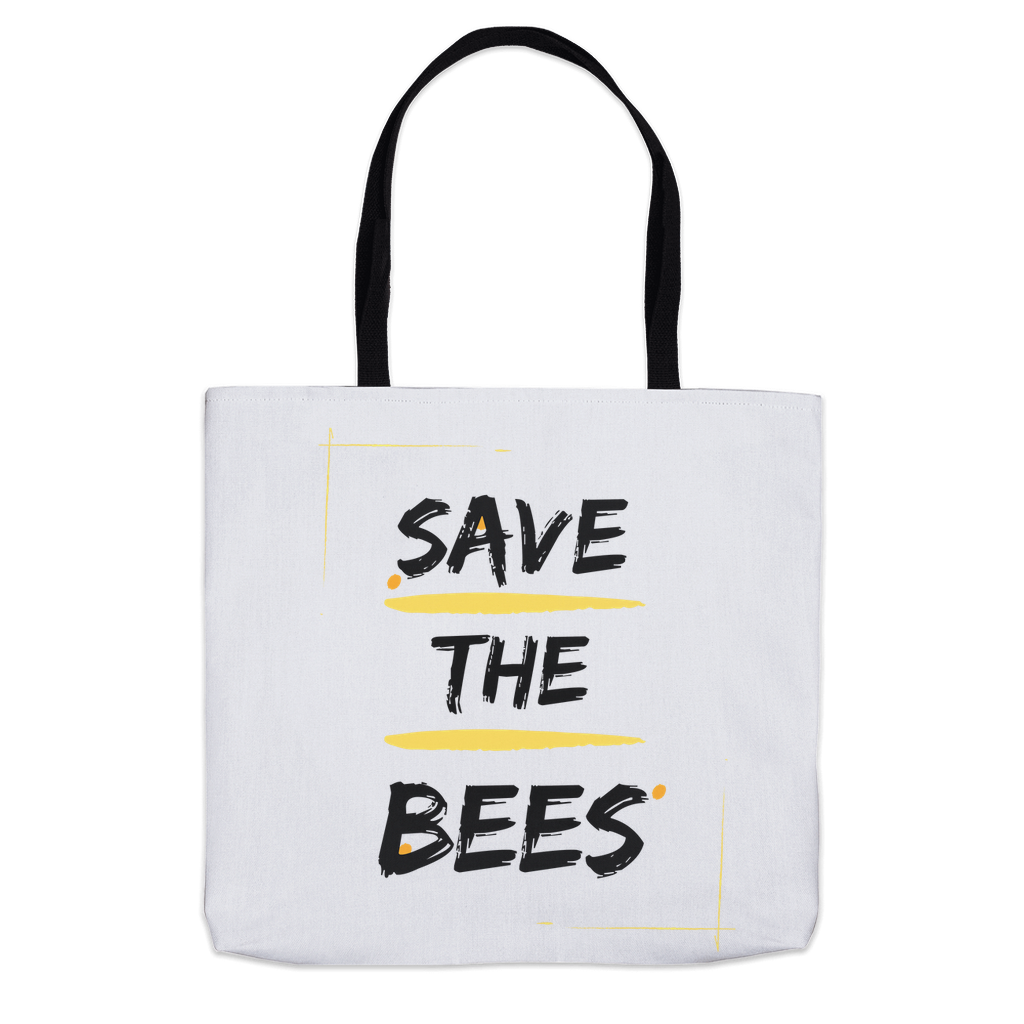 Save the Bees Outlined Tote Bag 16x16 inch Shopping Totes bee tote bag gift for bee lover original art tote bag totes zero waste bag