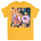 Vintage Butterfly & Bee on Purple Flower Unisex Adult T-Shirt Gold Shirts & Tops apparel