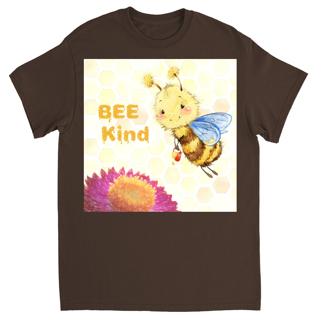 Pastel Bee Kind Unisex Adult T-Shirt Dark Chocolate Shirts & Tops apparel