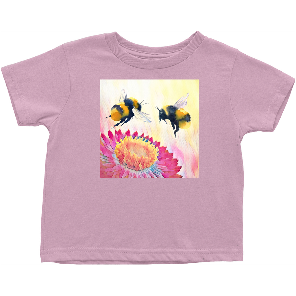 Cheerful Bees Toddler T-Shirt Pink Baby & Toddler Tops apparel