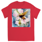 Watercolor Bee Landing on Flower Bee Unisex Adult T-Shirt Red Shirts & Tops apparel Watercolor Bee Landing on Flower