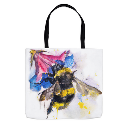 Blue Watercolor Bee Tote Bag 13x13 inch Shopping Totes bee tote bag Blue Watercolor Bee gift for bee lover original art tote bag totes zero waste bag