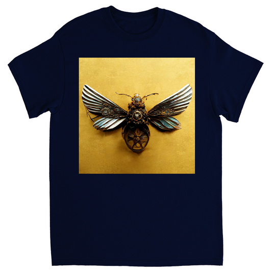Vintage Metal Bee Unisex Adult T-Shirt Navy Blue Shirts & Tops apparel Steampunk Jewelry Bee