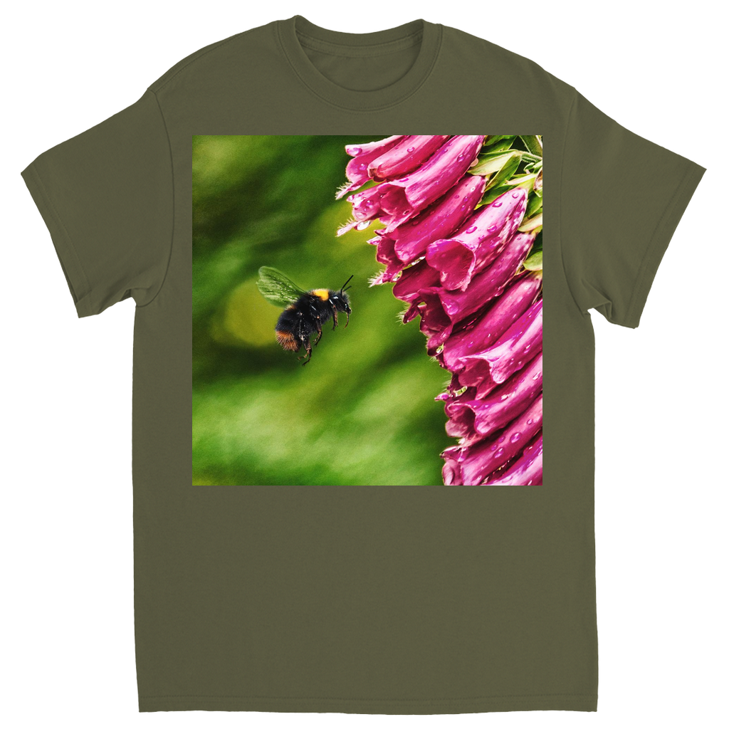 Bees & Bells Unisex Adult T-Shirt Military Green Shirts & Tops apparel