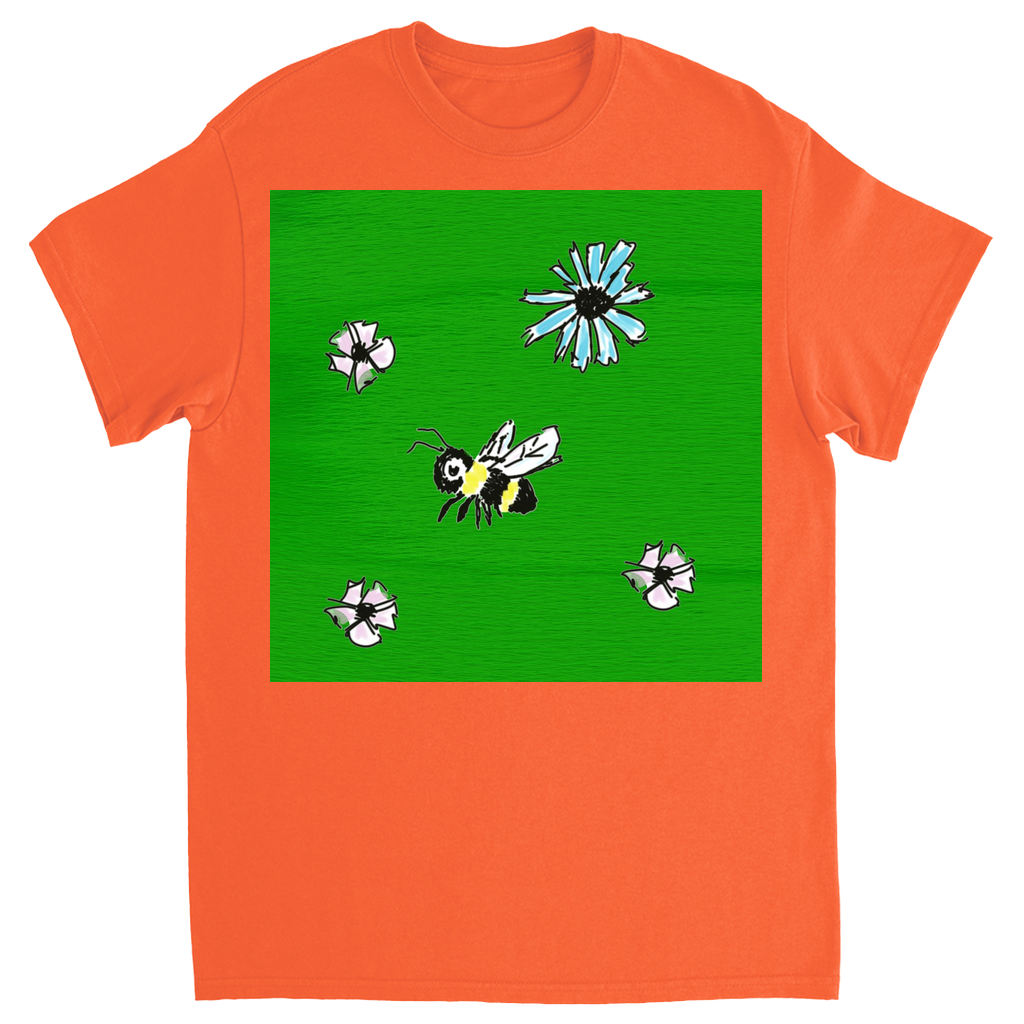 Scratch Drawn Bee 2 T-Shirt Orange Shirts & Tops apparel Scratch Drawn Bee