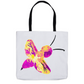 Abstract Pink and Yellow Bee Tote Bag Shopping Totes bee tote bag gift for bee lover gifts original art tote bag totes zero waste bag