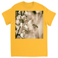 Sepia Bee with Flower Unisex Adult T-Shirt Gold Shirts & Tops apparel