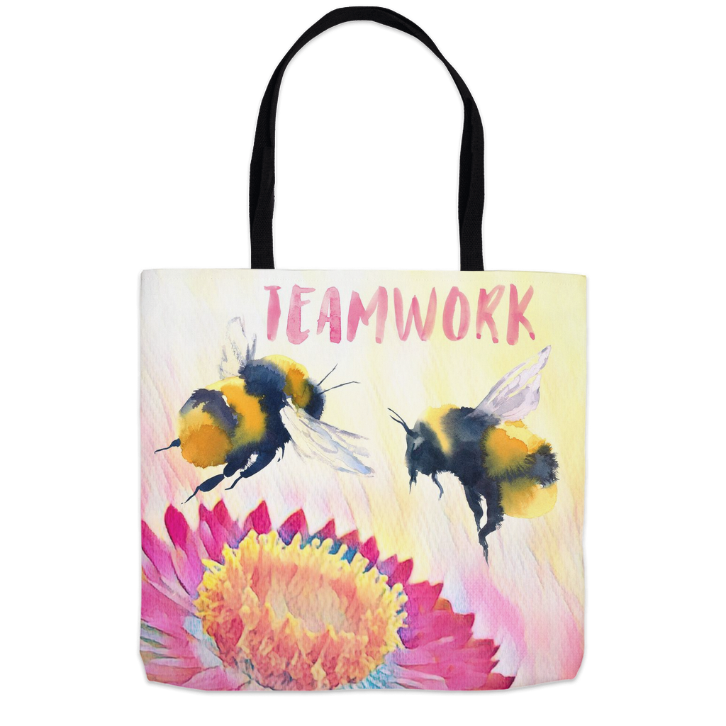 Cheerful Bees Teamwork Tote Bag Shopping Totes bee tote bag gift for bee lover gifts original art tote bag totes zero waste bag