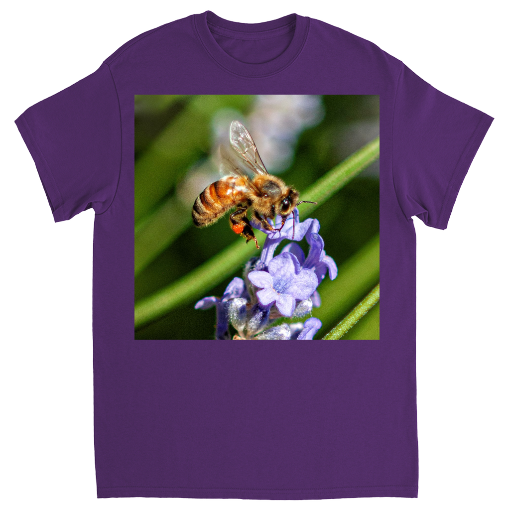 Delicate Job Bee Unisex Adult T-Shirt Purple Shirts & Tops apparel