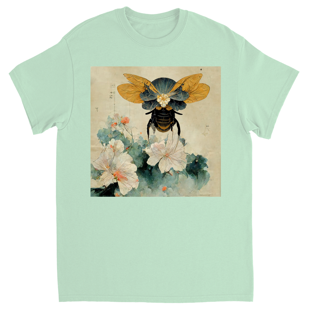 Vintage Japanese Paper Flying Bee Unisex Adult T-Shirt Mint Shirts & Tops apparel Vintage Japanese Paper Flying Bee