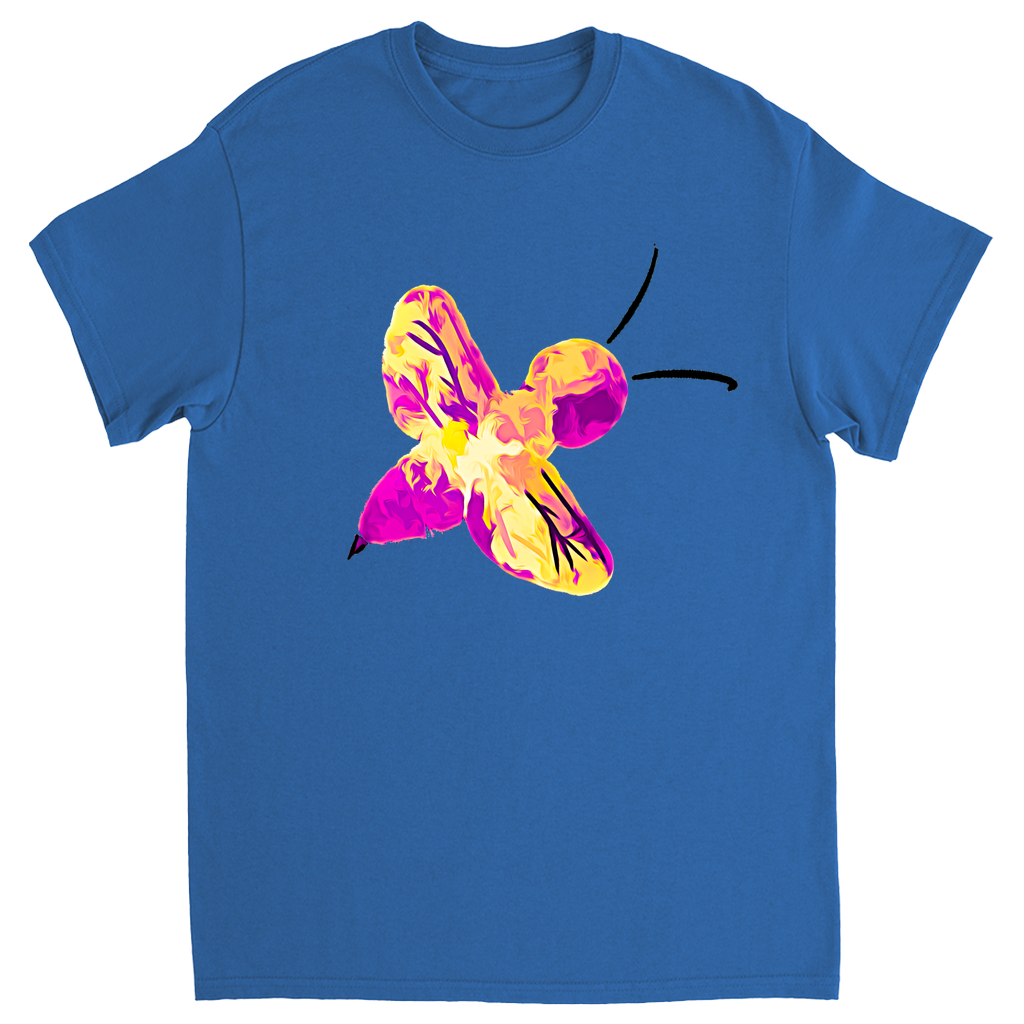 Abstract Pink and Yellow Bee Unisex Adult T-Shirt Royal Shirts & Tops apparel