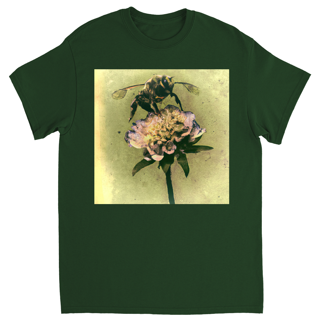 Paper Mache Bee 5 Unisex Adult T-Shirt Forest Green Shirts & Tops apparel Paper Mache Bee 5