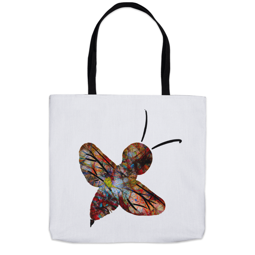 Abstract Bright Woodsy Bee Tote Bag 18x18 inch Shopping Totes bee tote bag gift for bee lover gifts original art tote bag totes zero waste bag