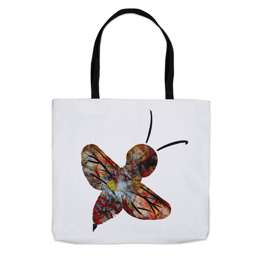 Abstract Bright Woodsy Bee Tote Bag 13x13 inch Shopping Totes bee tote bag gift for bee lover gifts original art tote bag totes zero waste bag