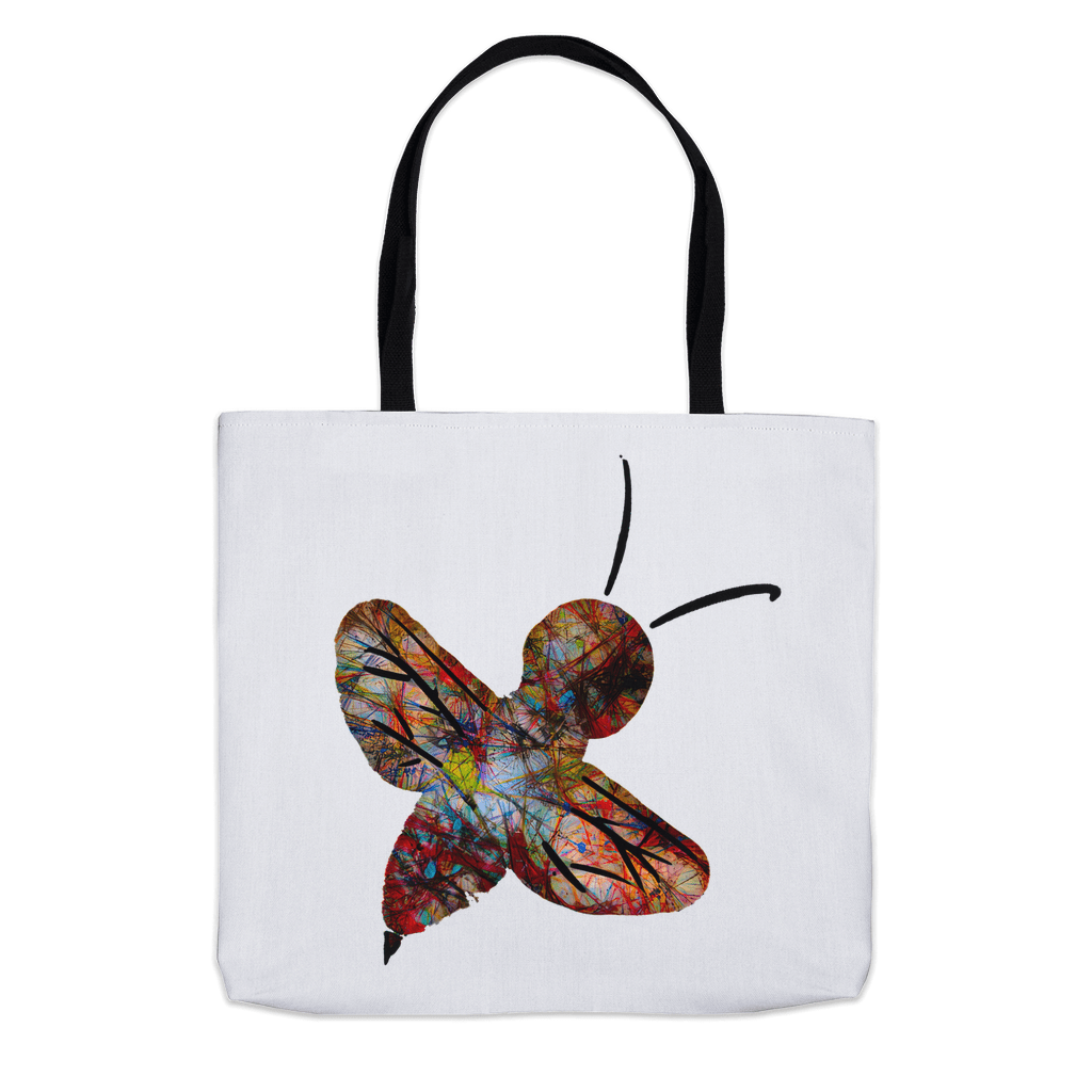 Abstract Bright Woodsy Bee Tote Bag Shopping Totes bee tote bag gift for bee lover gifts original art tote bag totes zero waste bag