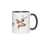 Abstract Crayon Bee Accent Mug 11 oz White with Black Accents Coffee & Tea Cups gifts