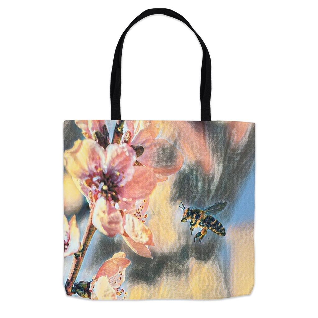 Watercolor Bee with Flower Tote Bag Shopping Totes bee tote bag gift for bee lover gifts original art tote bag totes zero waste bag