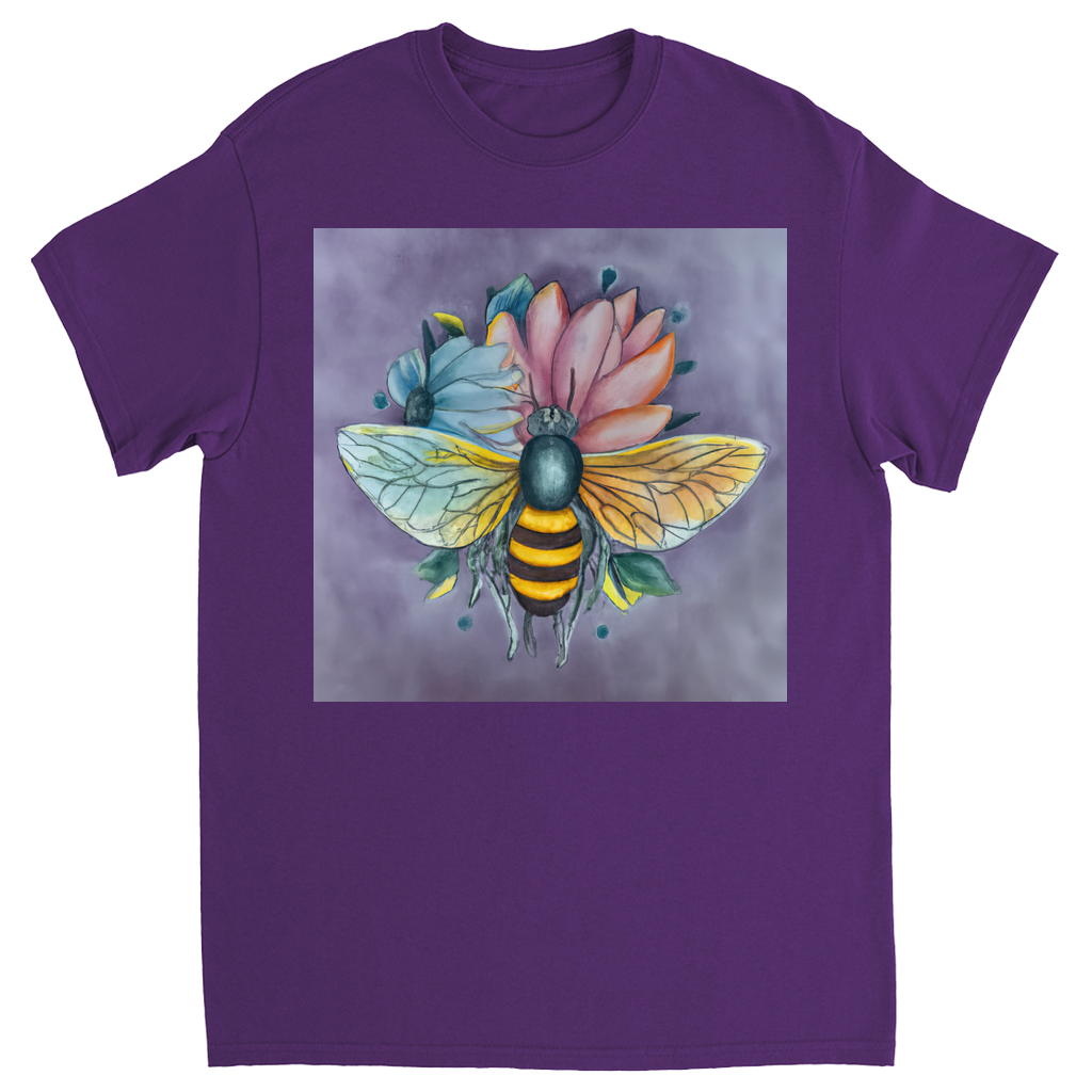 Pastel Dreams Bee Unisex Adult T-Shirt Purple Shirts & Tops apparel Pastel Dreams Bee
