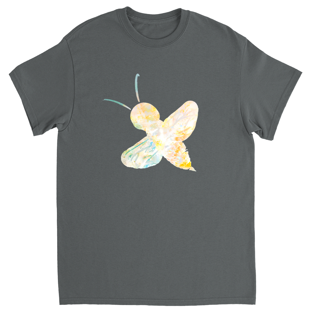 Abstract Sherbet Bee Unisex Adult T-Shirt Charcoal Shirts & Tops apparel