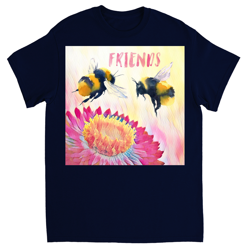 Cheerful Friends Unisex Adult T-Shirt Navy Blue Shirts & Tops apparel