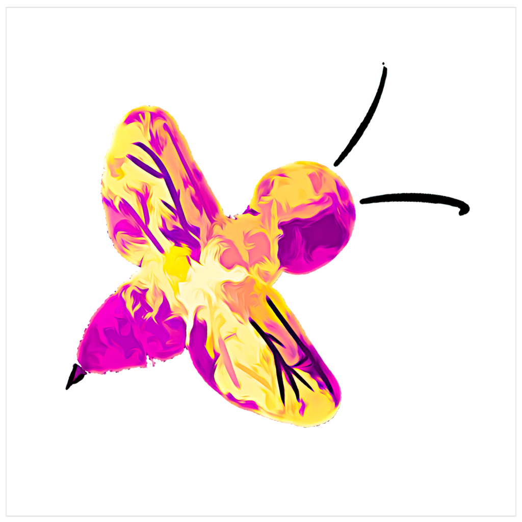Abstract Pink and Yellow Bee Poster 20x20 inch Posters, Prints, & Visual Artwork Abstract Pink and Yellow Bee Poster Prints