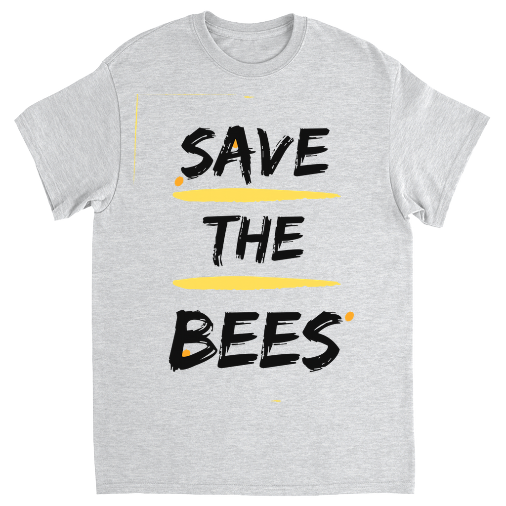 Save the Bees Outlined Unisex Adult T-Shirt Ash Grey Shirts & Tops