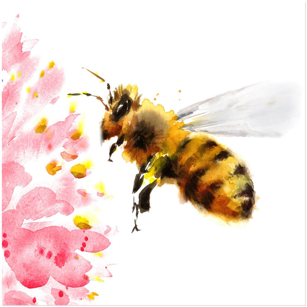 Rustic Bee Gathering - Acrylic Print 20x20 inch Posters, Prints, & Visual Artwork Original Art
