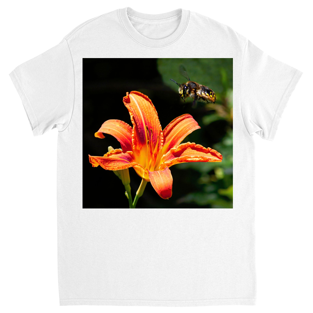 Orange Crush Bee Unisex Adult T-Shirt White Shirts & Tops apparel