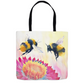 Cheerful Bees Tote Bag 18x18 inch Shopping Totes bee tote bag gift for bee lover gifts original art tote bag totes zero waste bag
