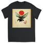Vintage Japanese Bee with Sun Unisex Adult T-Shirt Black Shirts & Tops apparel Vintage Japanese Bee with Sun