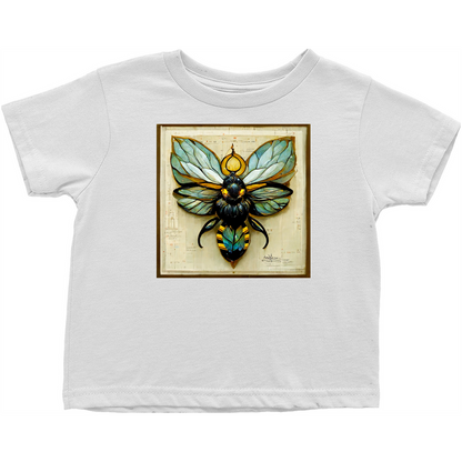 Paper Art Nouveau Bee Toddler T-Shirt White Baby & Toddler Tops apparel Paper Art Nouveau Bee