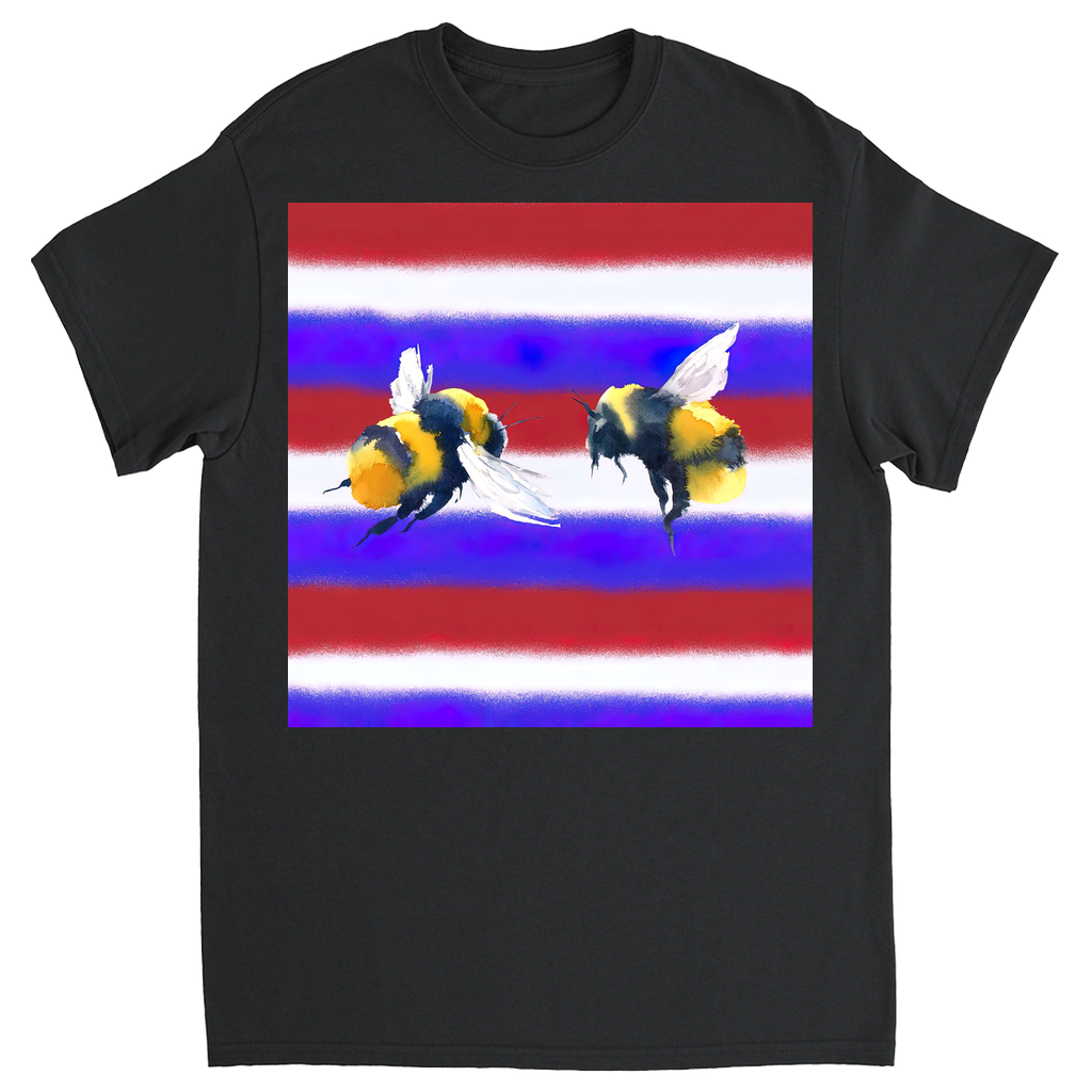 American Bees Unisex Adult T-Shirt Black Shirts & Tops apparel