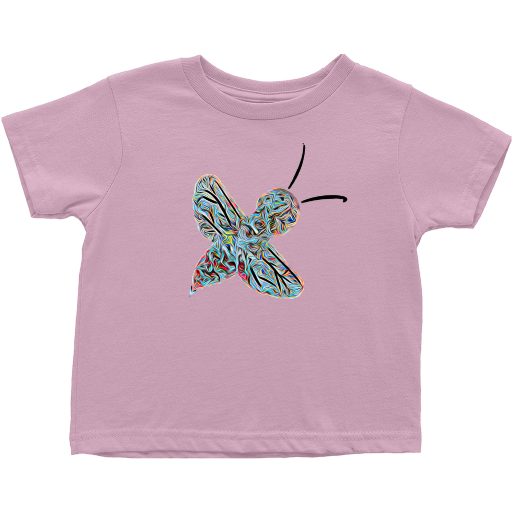 Abstract Twirly Blue Bee Toddler T-Shirt Pink Baby & Toddler Tops apparel