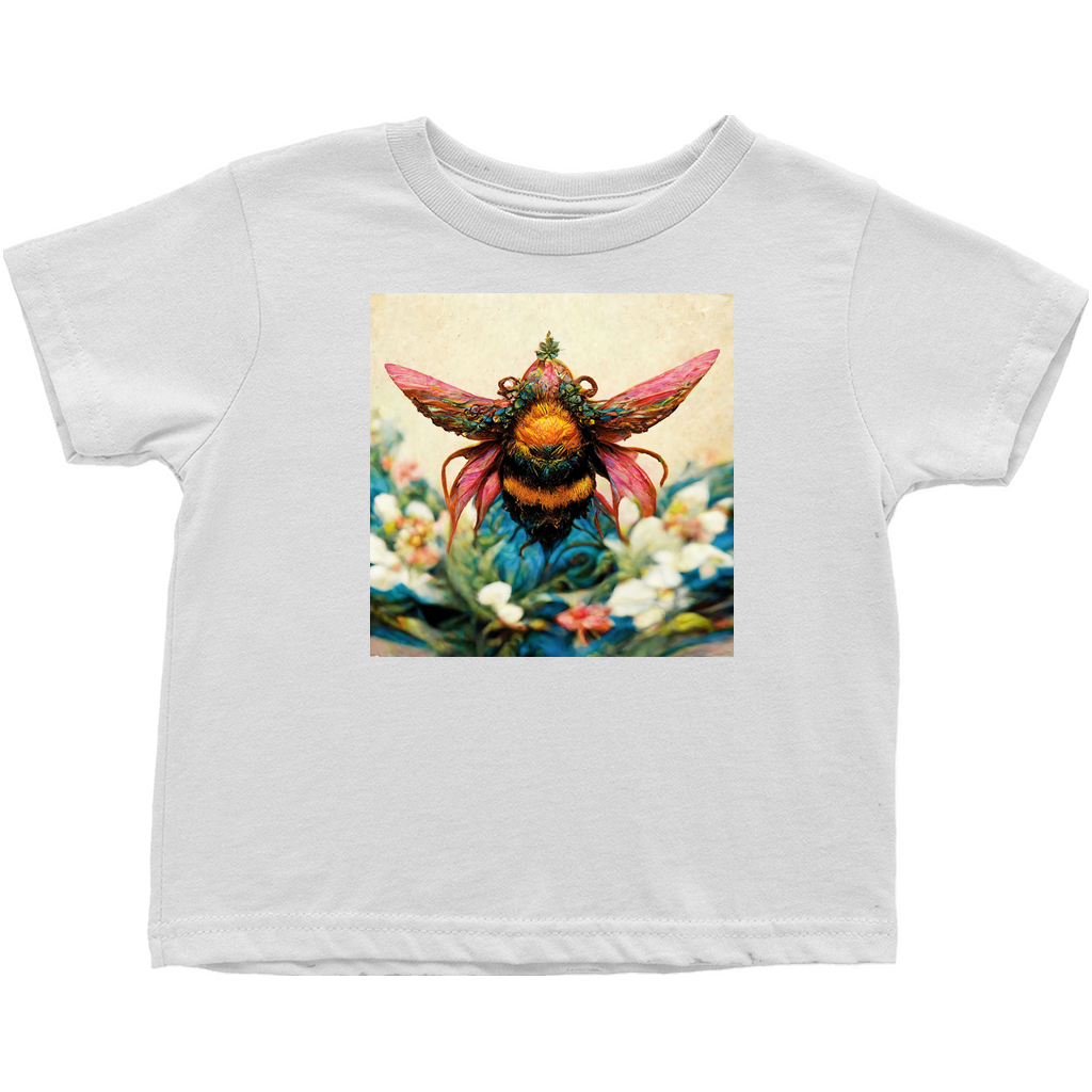 Fantasy Bee Hovering on Flower Toddler T-Shirt White Baby & Toddler Tops apparel Fantasy Bee Hovering on Flower
