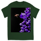 Buzzing Bee with Purple Flower Unisex Adult T-Shirt Forest Green Shirts & Tops apparel Buzzing Bee with Purple Flower