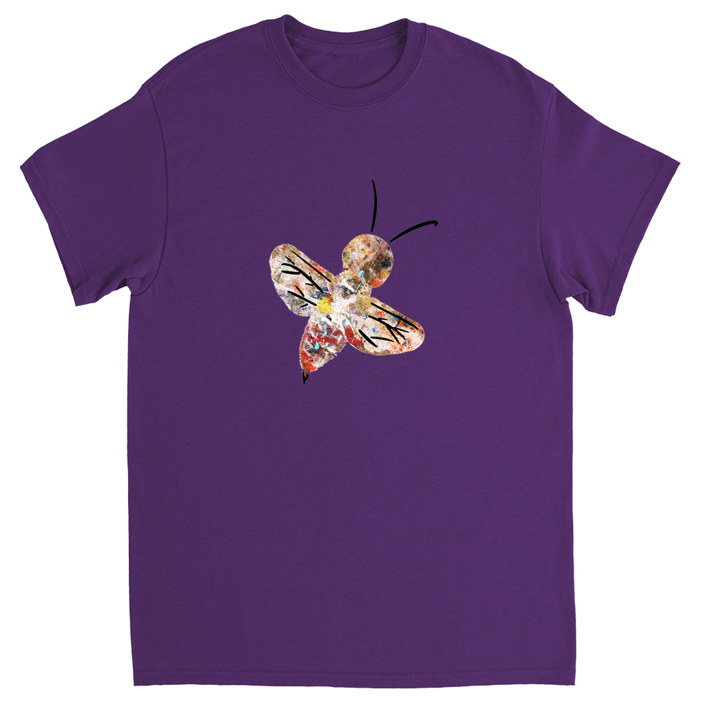 Abstract Crayon Bee Unisex Adult T-Shirt Purple Shirts & Tops apparel
