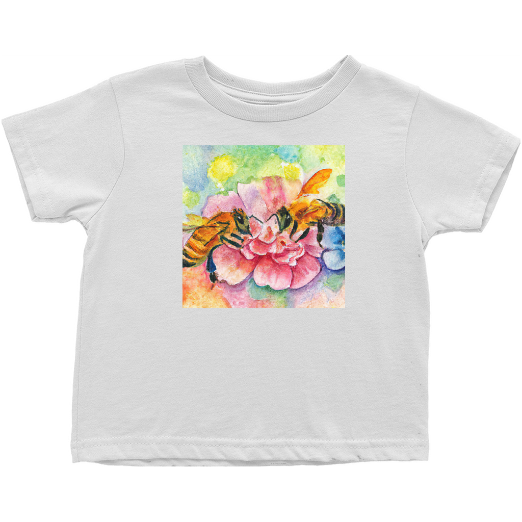 Bees Talking it Over Toddler T-Shirt White Baby & Toddler Tops apparel Bees Talking it Over