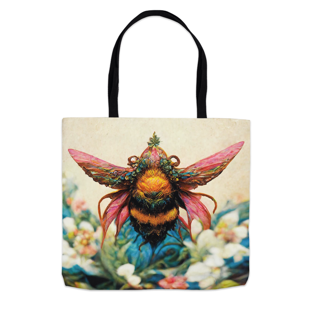 Fantasy Bee Hovering on Flower Tote Bag Shopping Totes bee tote bag Fantasy Bee Hovering on Flower gift for bee lover gifts original art tote bag totes zero waste bag