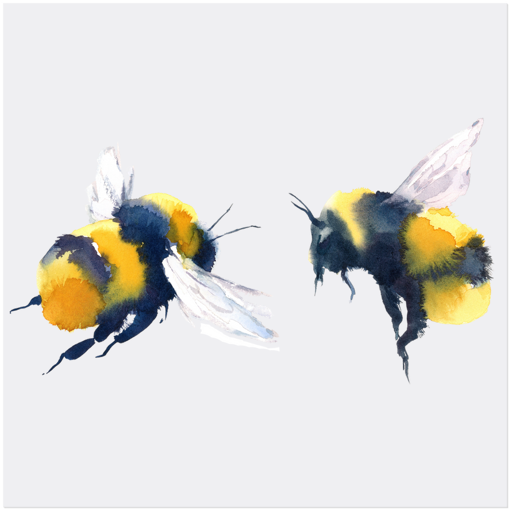 Friendly Flying Bees - Acrylic Prints 20x20 inch Posters, Prints, & Visual Artwork Acrylic Prints Original Art