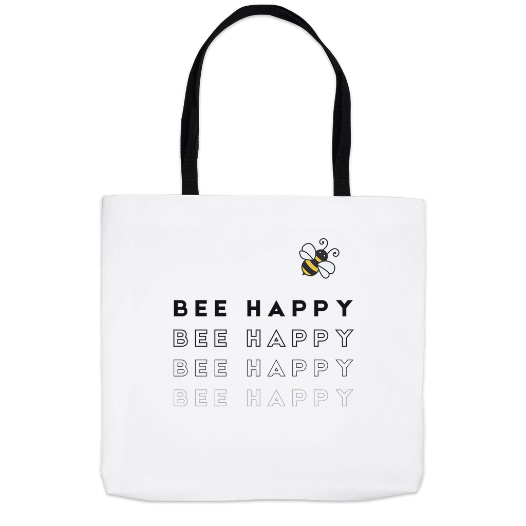 Bee Happy Bee Happy Bee Happy Tote Bag 18x18 inch Shopping Totes bee tote bag gift for bee lover original art tote bag totes zero waste bag