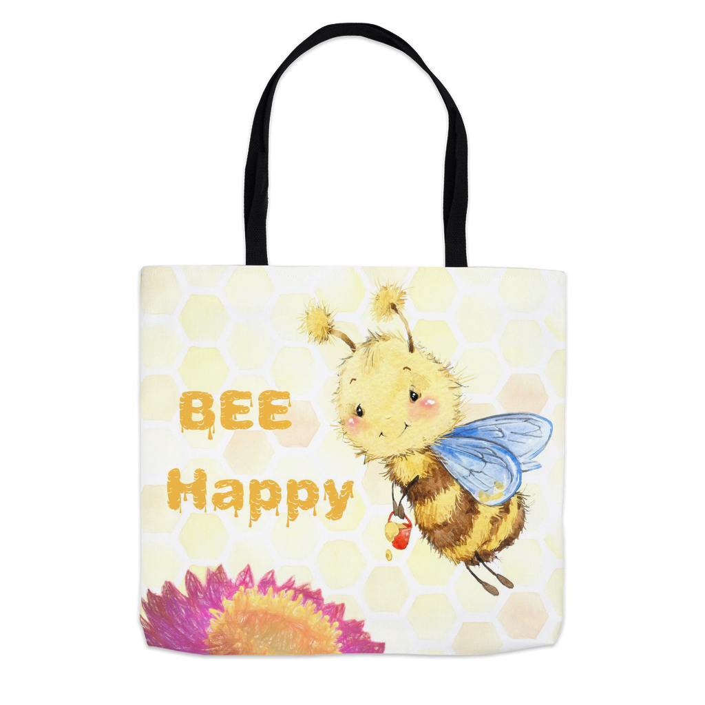 Pastel Bee Happy Tote Bag 13x13 inch Shopping Totes bee tote bag gift for bee lover gifts original art tote bag totes zero waste bag