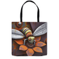 Rusted Bee 14 Tote Bag 18x18 inch Shopping Totes bee tote bag gift for bee lover original art tote bag Rusted Metal Bee 14 totes zero waste bag