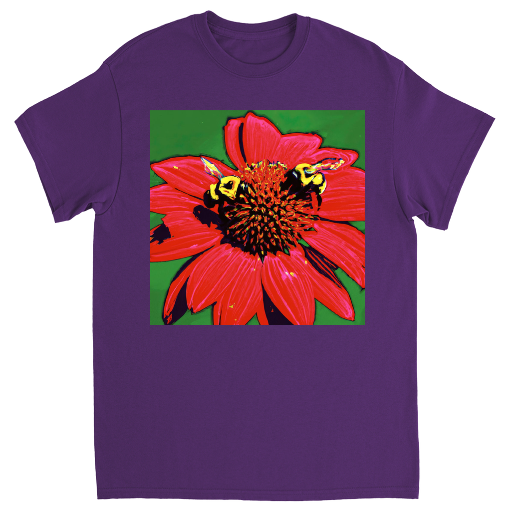 Red Sun Bee T-Shirt Purple Shirts & Tops apparel