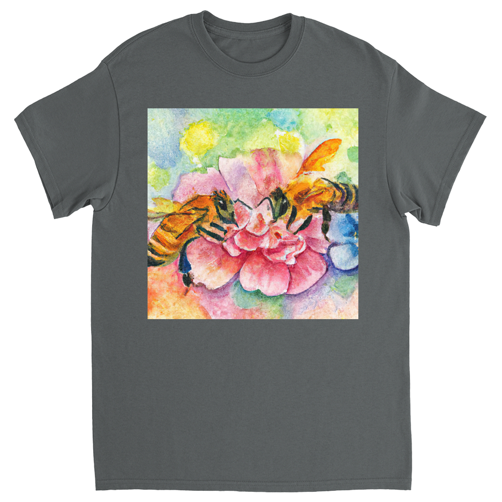Bees Talking it Over Unisex Adult T-Shirt Charcoal Shirts & Tops apparel Bees Talking it Over
