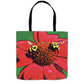Red Sun Bees Tote Bag 18x18 inch Shopping Totes bee tote bag gift for bee lover original art tote bag Red Sun Bees totes zero waste bag