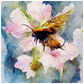 Watercolor Bee Landing on Flower Poster 20x20 inch 500044 - Home & Garden > Decor > Artwork > Posters, Prints, & Visual Artwork Poster Prints Watercolor Bee Landing on Flower